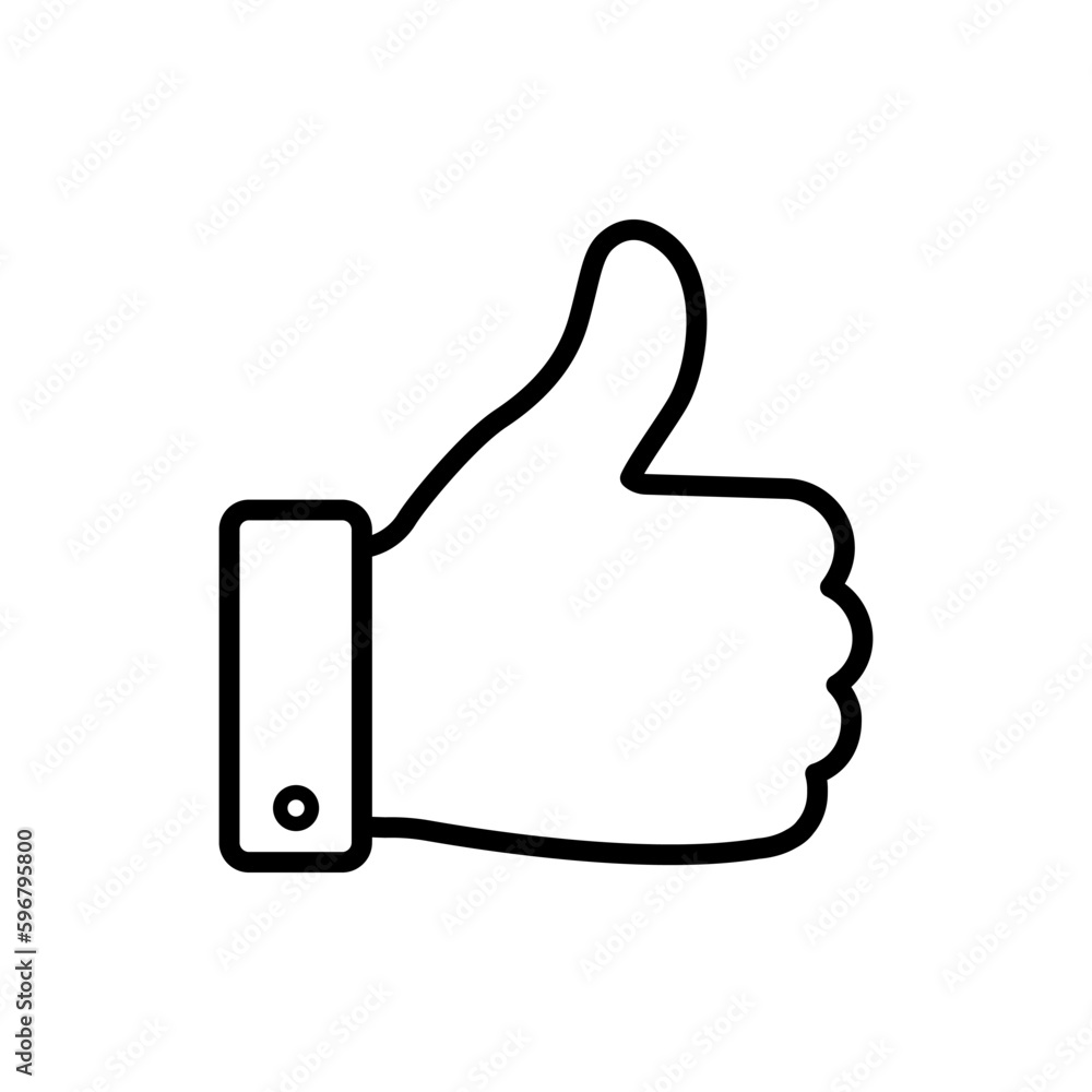 Thumb up icon symbol. Outline style. Vector illustration Thumb up icon symbol. Outline style. Vector illustration