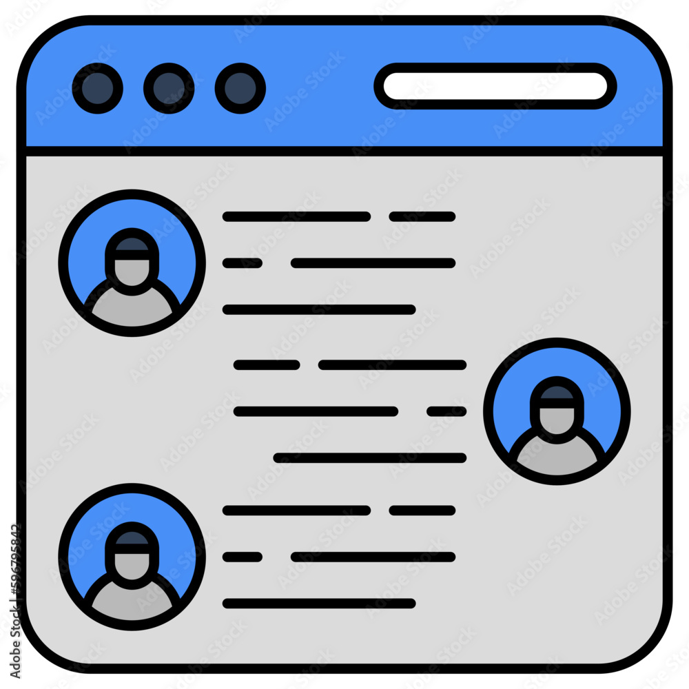 Conceptual flat design icon of friend list Conceptual flat design icon of friend list