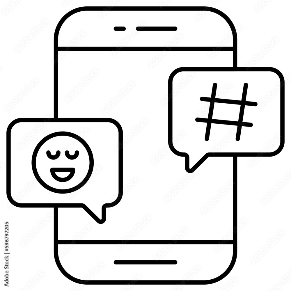 Trendy vector design of mobile social chat Trendy vector design of mobile social chat