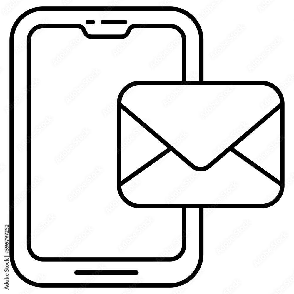 A unique design icon of mobile mail A unique design icon of mobile mail