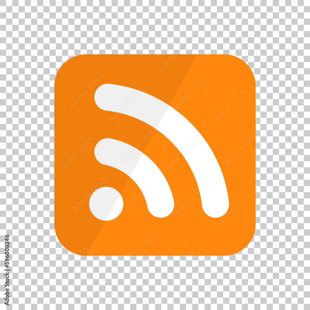 RSS icon isolated on transparent background. News and blog subscription. Vector. RSS icon isolated on transparent background. News and blog subscription. Vector.