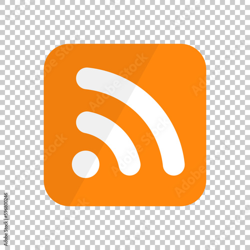 RSS icon isolated on transparent background. News and blog subscription. Vector.