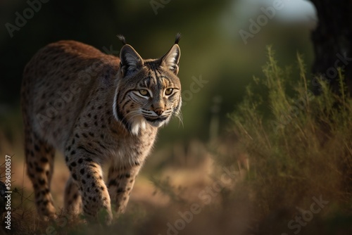 AI Generative - Wild and Majestic: Witness the Iberian Lynx in its Habitat! © mfathur19