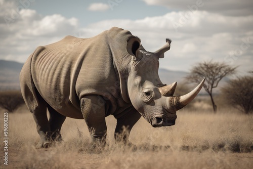 AI Generative - Help Save the Giants: Protect the Endangered Northern White Rhinoceros