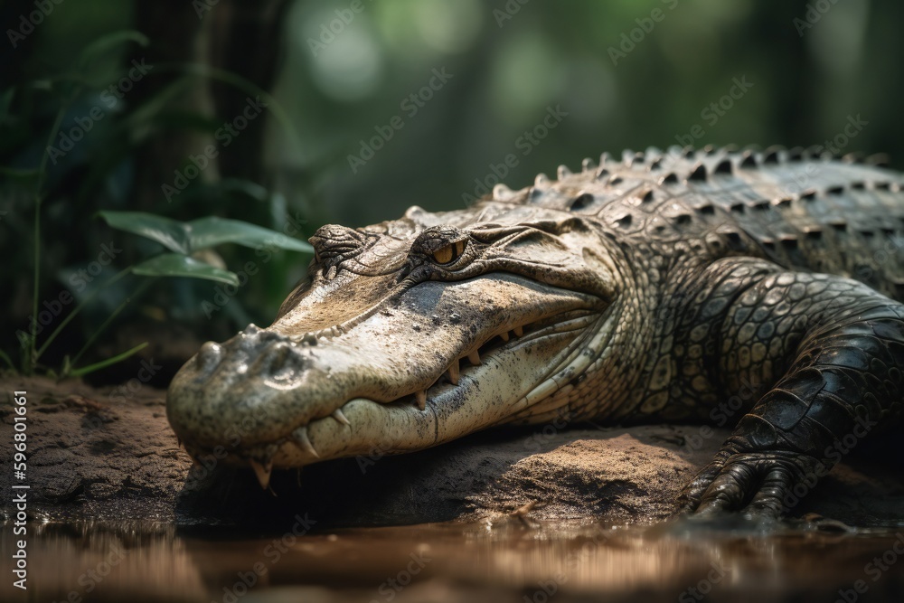 AI Generative - Discover the Majestic Siamese Crocodile in Southeast Asia AI Generative - Discover the Majestic Siamese Crocodile in Southeast Asia