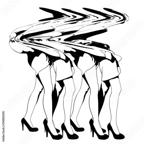 Vector hand drawn surreal trendy illustration.