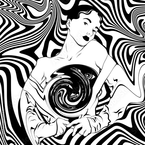Vector hand drawn surreal trendy illustration.