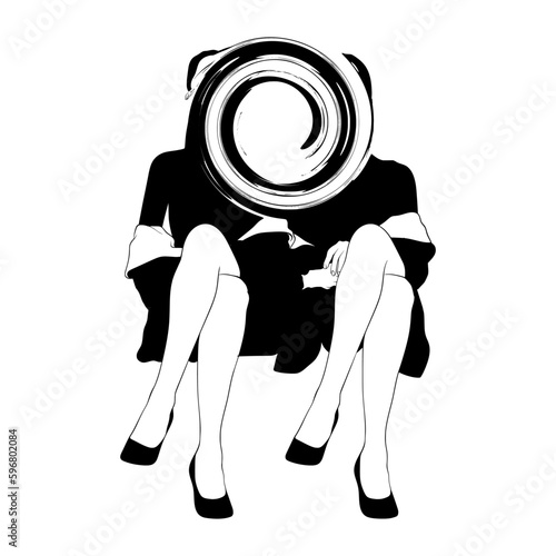 Vector hand drawn surreal trendy illustration.