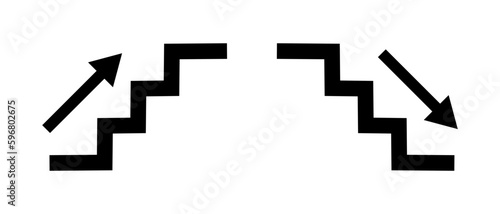 Upstairs and downstairs icons set. Vector.