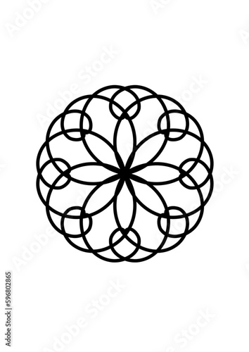 rosette in form einer stilisierten blüte mi acht blütenblättern