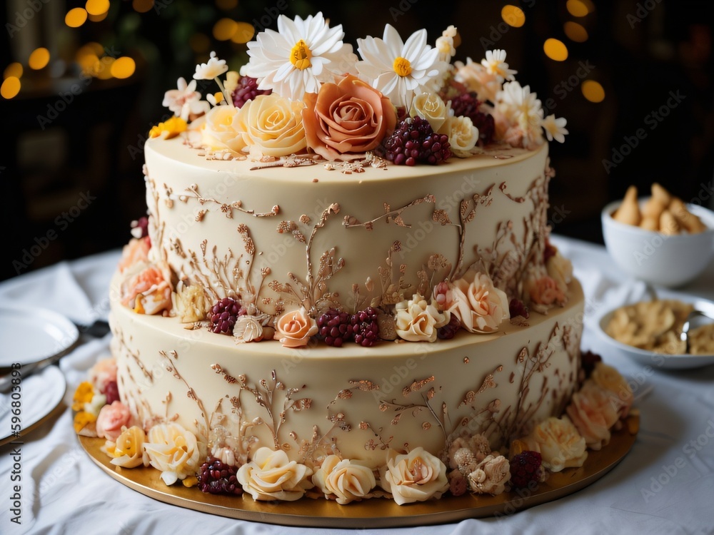 A close up of happy birthday cake for party celebration rich creamy baked isolated A close up of happy birthday cake for party celebration rich creamy baked isolated