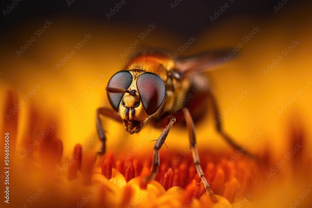 Fototapeta premium Ant, macro photography, close up shallow focus. Generative AI