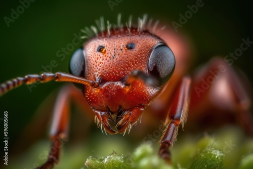 Ant, macro photography, close up shallow focus. Generative AI © Mustafa