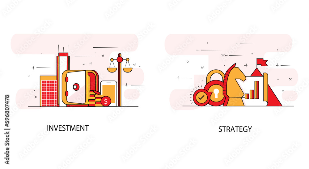 Investment and Strategy Vector Illustration Design.