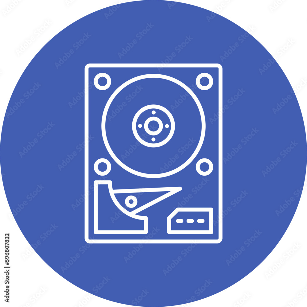 Hard Disk Multicolor Circle Line Inverted Icon Hard Disk Multicolor Circle Line Inverted Icon