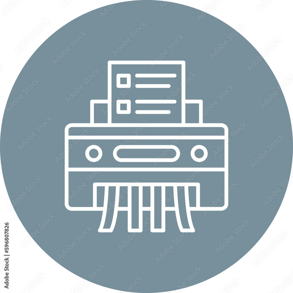 Paper Shredder Multicolor Circle Line Inverted Icon Paper Shredder Multicolor Circle Line Inverted Icon