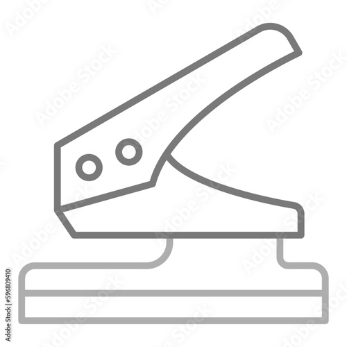 Hole Puncher Greyscale Line Icon