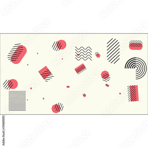 Geometric abstract elements memphis style. Vector blue and black minimal shapes for modern cover design. Set of funky bold constructivism graphics for posters, flyers 