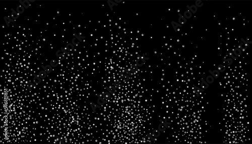 Silver glitter confetti on a black background. Shiny particles are scattered  sand. Decorative element. Luxury background for your design  postcards  invitations  vector