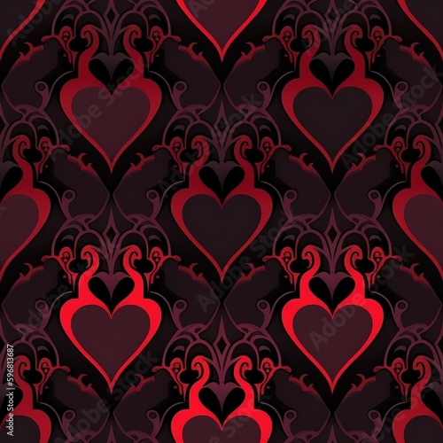 seamless pattern with hearts Generative AI