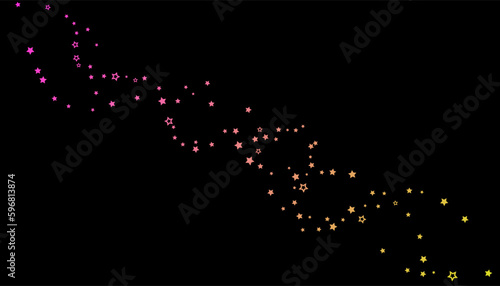 Brightly coloured stars scattered against a dark background. Festive background. Design element. Vector illustration, EPS 10.