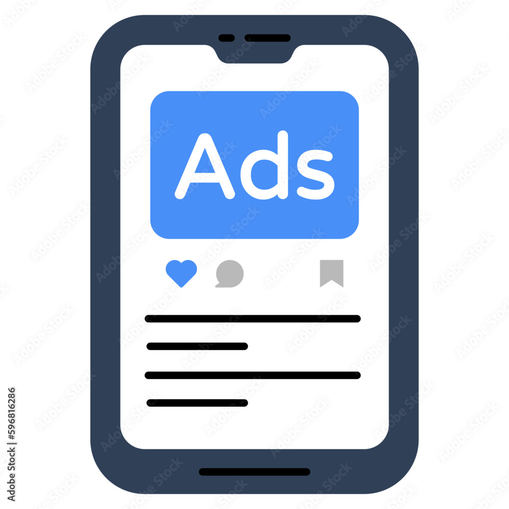 Conceptual flat design icon of mobile ada Conceptual flat design icon of mobile ada