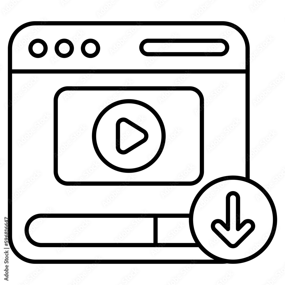 An icon design of web video download An icon design of web video download
