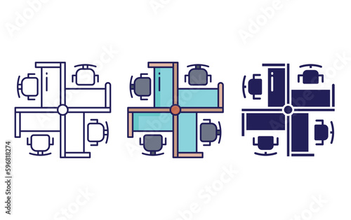 Office cubicle vector icon