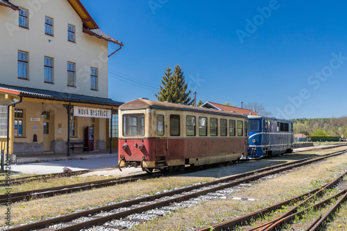 Narrow gauge railway Jindrichuv Hradec to Nova Bystrice, station Nova Bystrice, Czech Republic