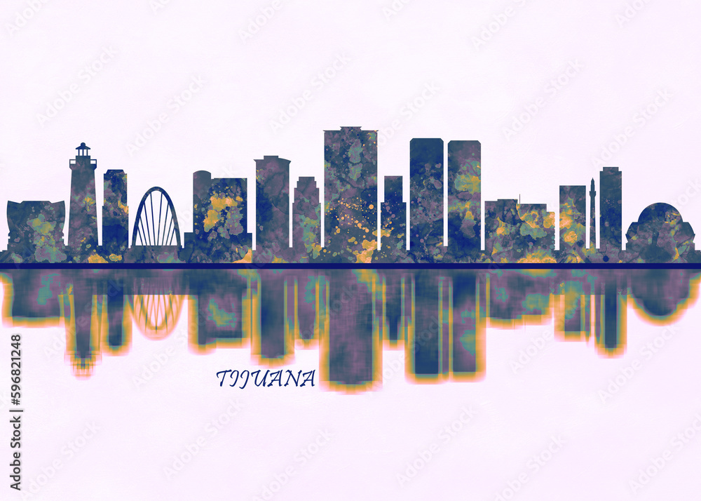 Naklejka premium Tijuana Skyline