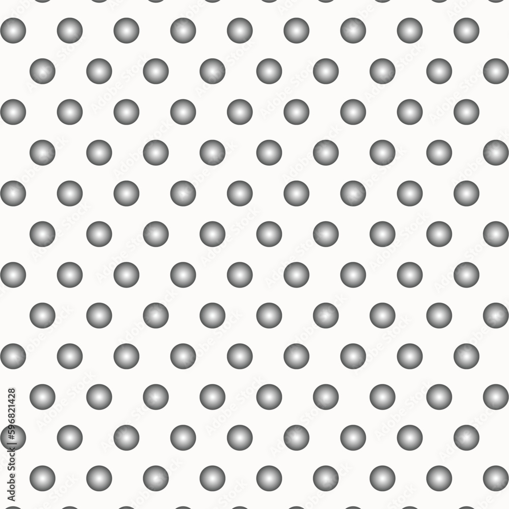 abstract seamless repeat silver polka dot pattern with white bg.