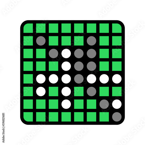 othello game board table color icon vector illustration