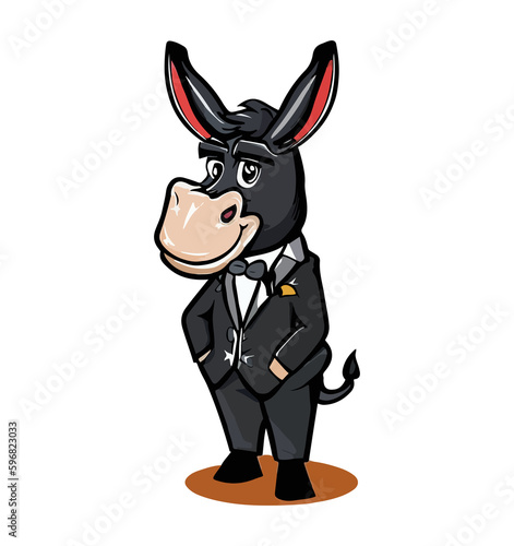 cool donkey wearing tuxedo