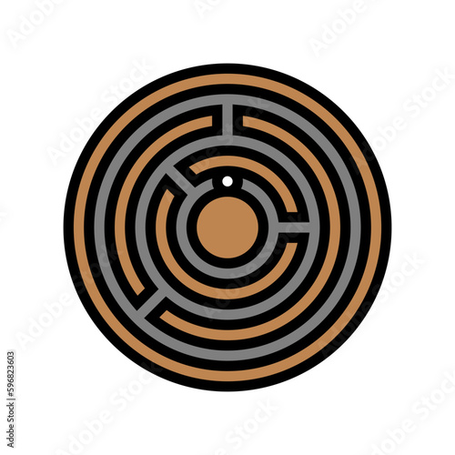 labyrinth game color icon vector illustration