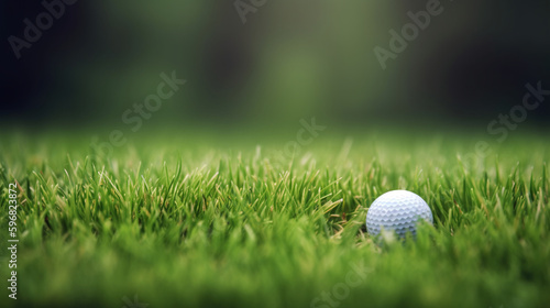 Golf ball in green grass