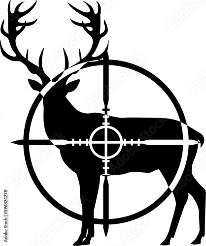 silhouette deer with crosshairs logo
