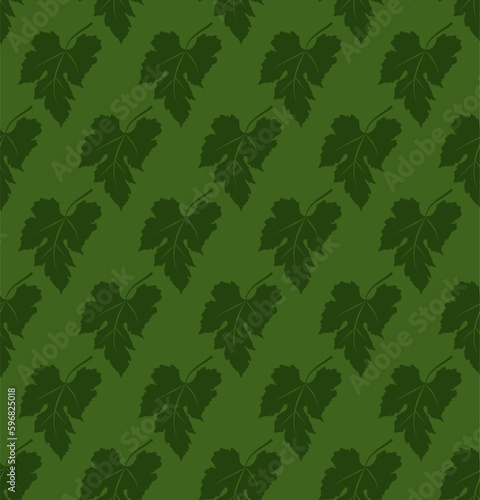 grape leaf green seamless pattern