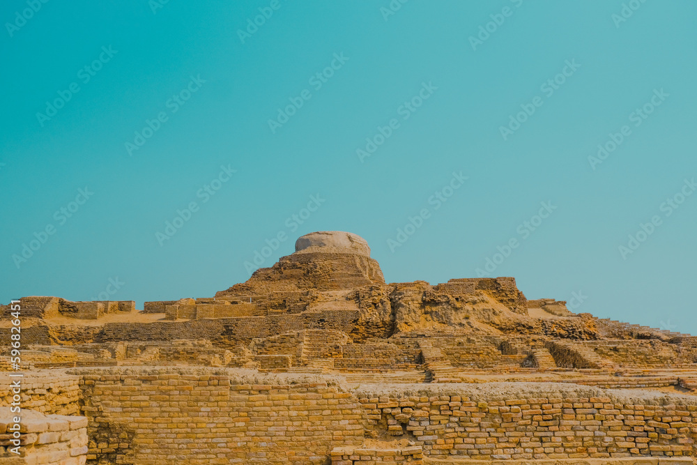 Mohenjo Daro, Sindh Pakistan - February 28, 2023: Main City Indus Civilization Mohenjo Daro, Sindh Pakistan - February 28, 2023: Main City Indus Civilization