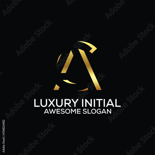 ca initial with luxury logo design gradient color