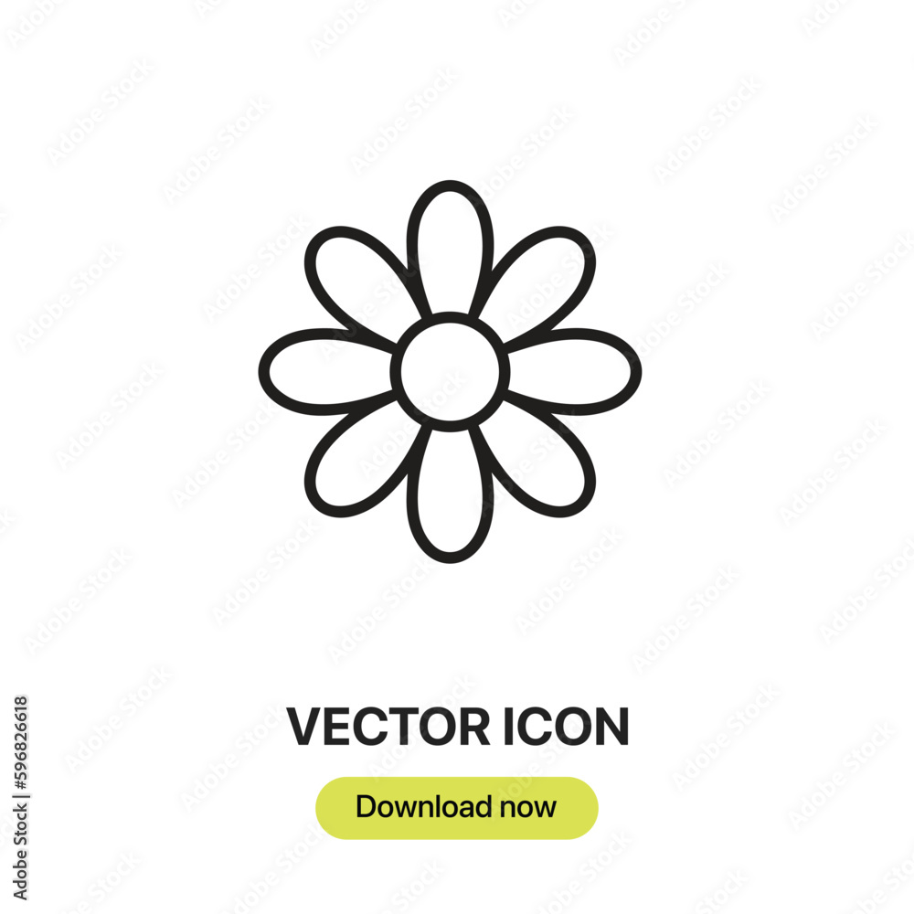 Flower icon vector. Linear style sign for mobile concept and web design. Flower symbol illustration. Pixel vector graphics - Vector.	