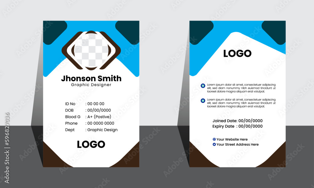 Modern Identity Card With photo and Layout design template - vector