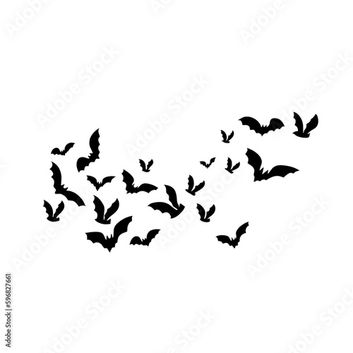 silhouettes of flying bats