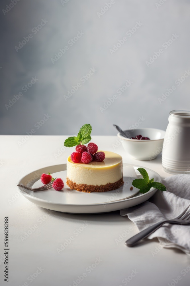 cheesecake with berries. Generative AI cheesecake with berries. Generative AI