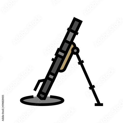 mortar weapon military color icon vector illustration