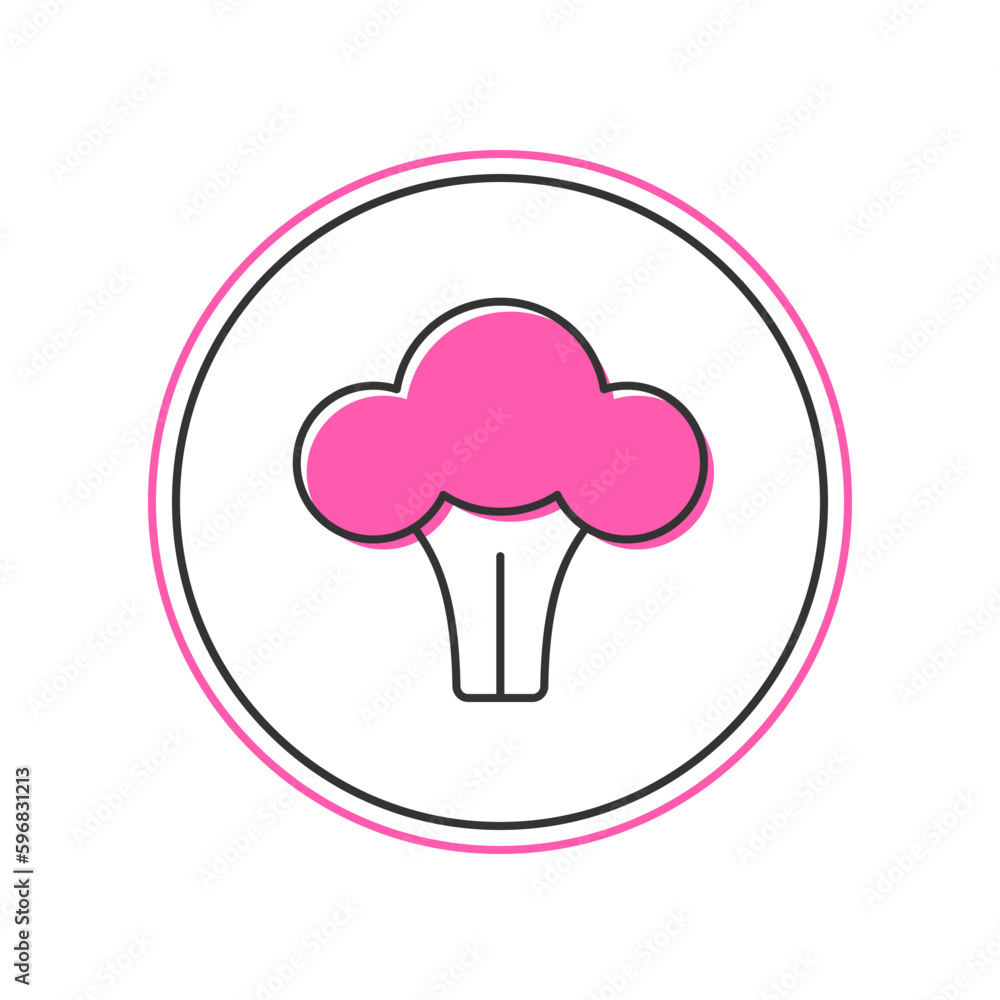 Filled outline Broccoli icon isolated on white background. Vector Filled outline Broccoli icon isolated on white background. Vector
