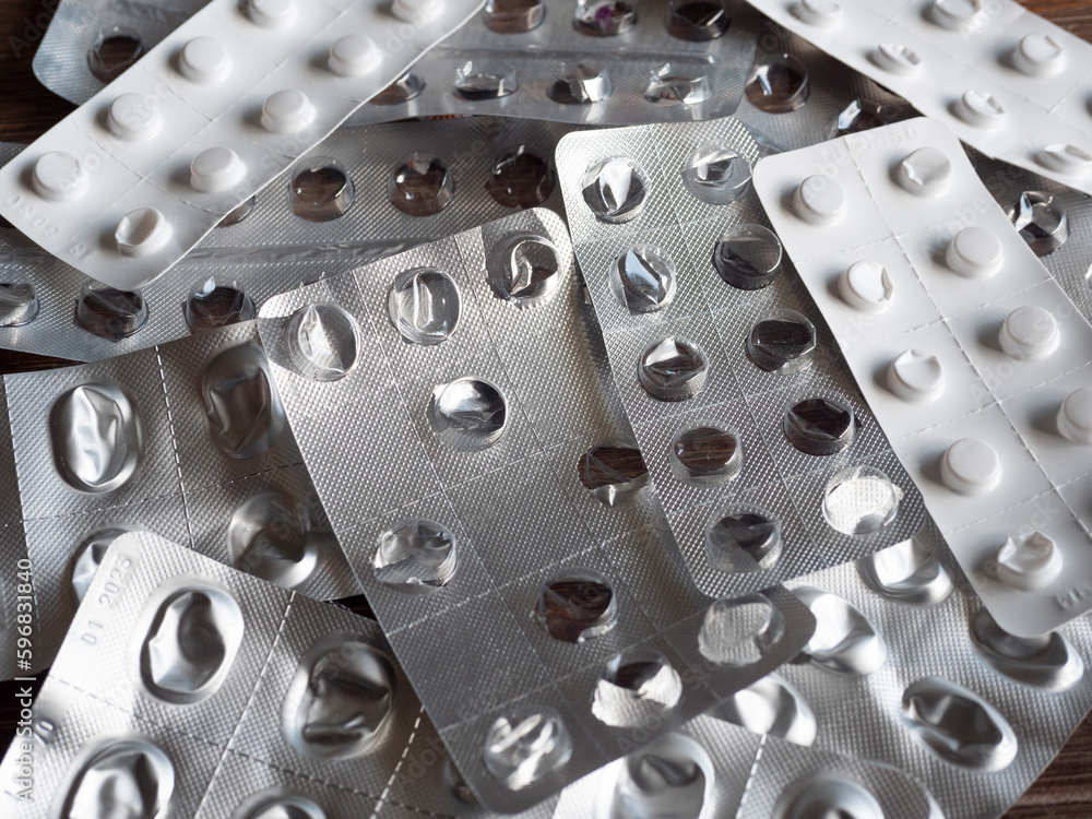 Empty Pill strips Medicines healthcare concept Empty Pill strips Medicines healthcare concept