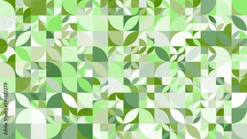 Geometric background pattern of fresh green natural leave and leaf. Vector file.