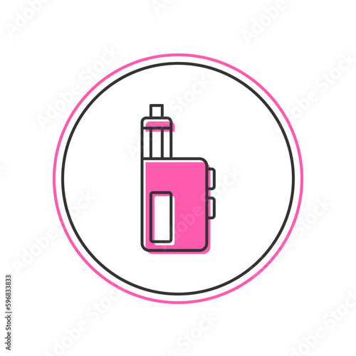 Filled outline Vape mod device icon isolated on white background. Vape smoking tool. Vaporizer Device. Vector