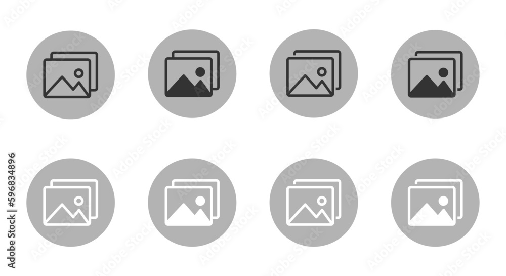 Gallery flat vector icons collection Gallery flat vector icons collection