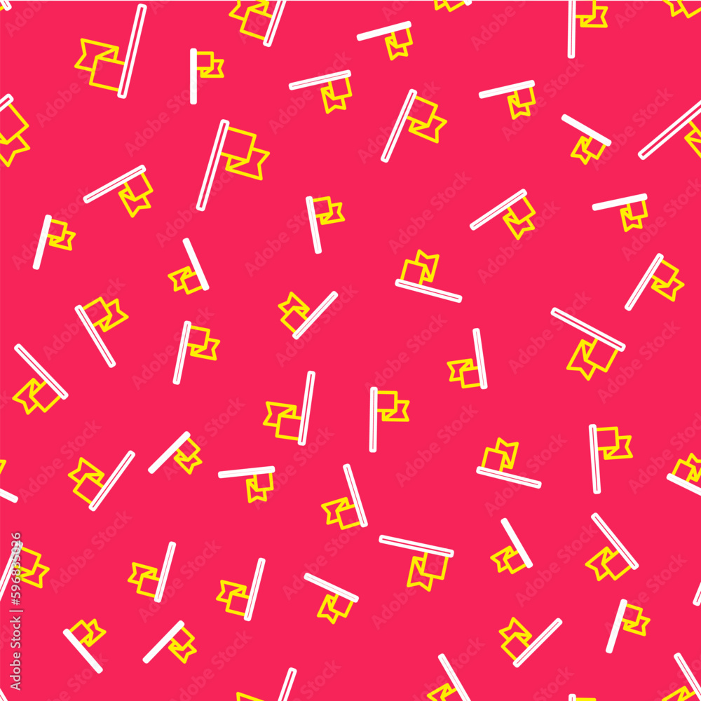 Line Flag icon isolated seamless pattern on red background. Location marker symbol. Vector Line Flag icon isolated seamless pattern on red background. Location marker symbol. Vector